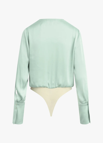 The Slinky Date Blouse - Light Sage
