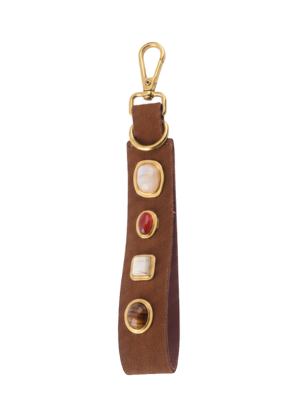Most Wanted Gemstone Suede Keychain