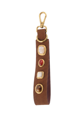 Most Wanted Gemstone Suede Keychain