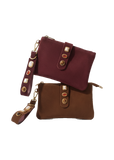Most Wanted Gemstone Suede Wristlet Pouch and Keychain Set of 2