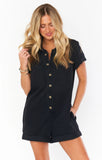 Range Romper - Washed Black