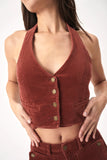 Halter Vest - Brick Cord