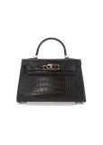 Billini Hariette Handle Bag dark cacao croc front view