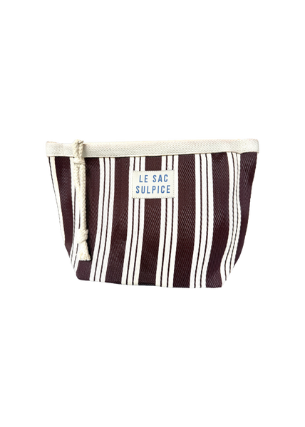 Le Sac Sulpice Havana Large Pouch in Espresso stripe