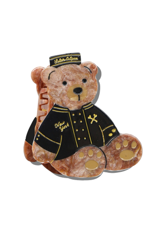 Solar Eclipse Hotel Teddy Claw Hair Clip, hand-painted bellhop bear