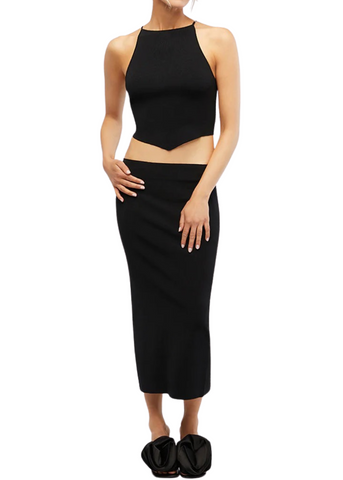 Rib Midi Skirt