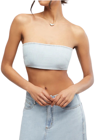 Denim Bandeau Top