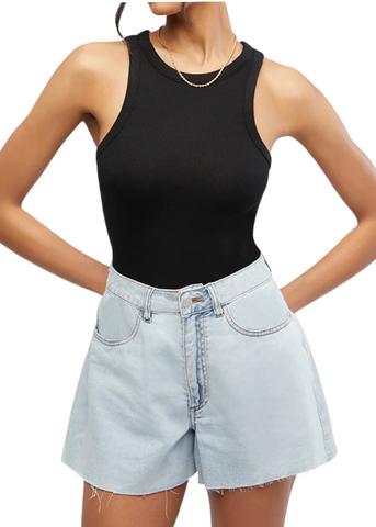 Flare Bell Short - Light Wash
