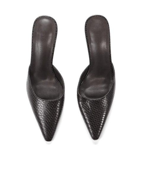 Yovanni Heel in chocolate snake, angle 2