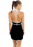 Terrycloth Halter Dress - Black