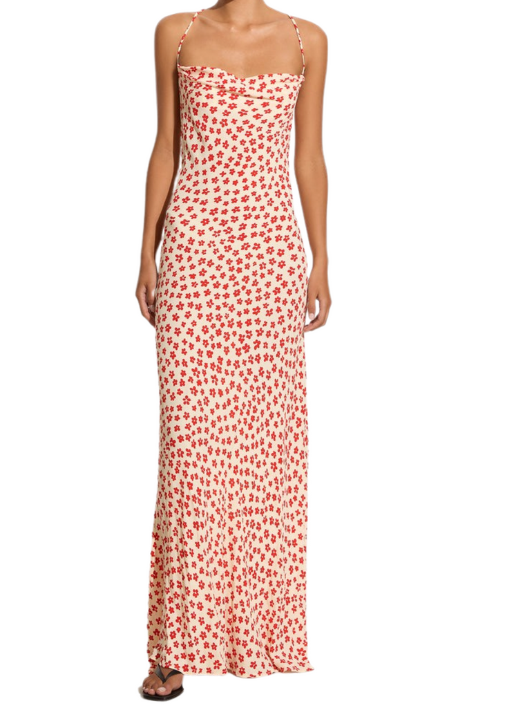 faithfull the brand lusia maxi dress Faithfull The Brand Net Sustain Lusia Floral-Print Lenzing Ecovero Crepe De Chine Maxi Dress In Red - 50% Off
