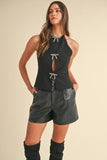 Jewel Bow Halter Top