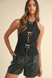 Jewel Bow Halter Top
