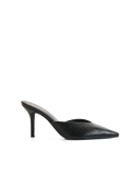 Billini Karey Heel in black lizard patent side view