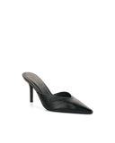 Billini Karey Heel in black lizard patent angle view