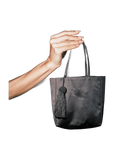 Loucia Kira Tassel Mini Tote in black