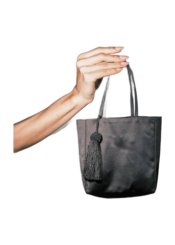 Loucia Kira Tassel Mini Tote in black
