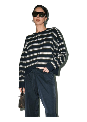 Loucia Blythe Striped Cardigan in navy