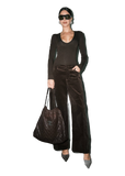 Loucia Molly Wide Leg Pants in brown corduroy