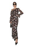 Loucia Eloise Off Shoulder Maxi Dress in black floral