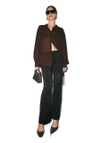 Loucia Sutton Fringe Tie Wide Leg Pants in black