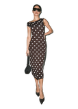Loucia Ainsley Polka Dot Midi Dress in brown