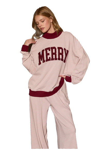 LE LIS Merry Stripe Sweatshirt