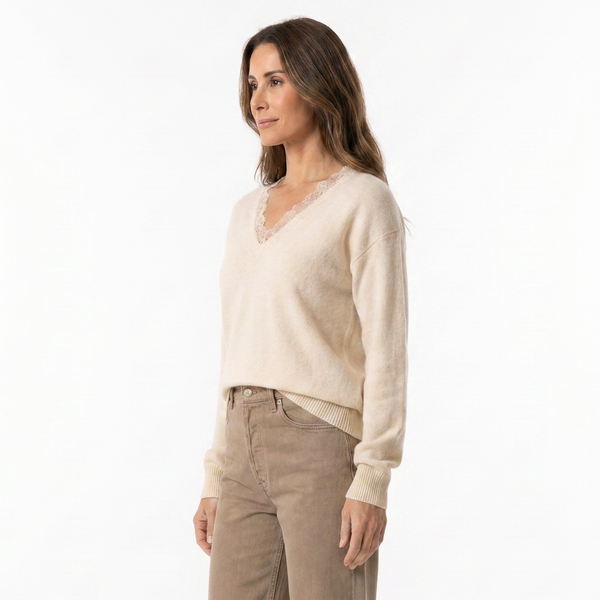 Jadyn Sweater in ivory, side view