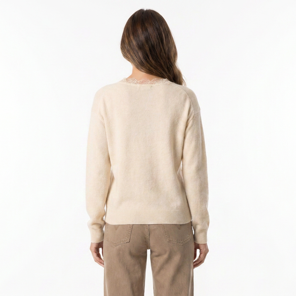 Jadyn Sweater in ivory, back view