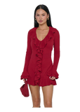 Show Me Your Mumu Marley Mini Dress in Red Pointelle Knit
