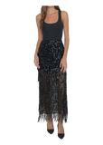 Show Me Your Mumu Sadie Maxi Dress in Black Rib with Black Sequins