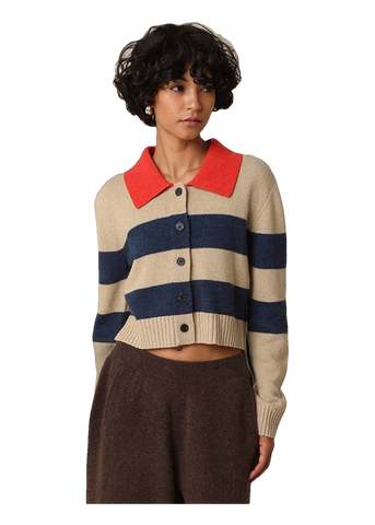 Olivaceous Nia Stripe Cardigan