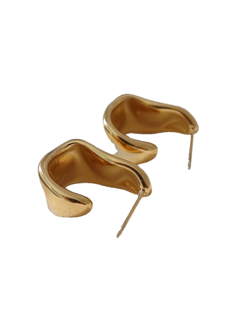 Ninelle Sculpted Wave Hoop Earrings