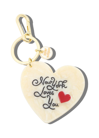 Solar Eclipse New York Loves You Heart Bag Charm and Keychain