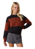 Olivaceous Lucia Color Block Polo Sweater in Navy Brick