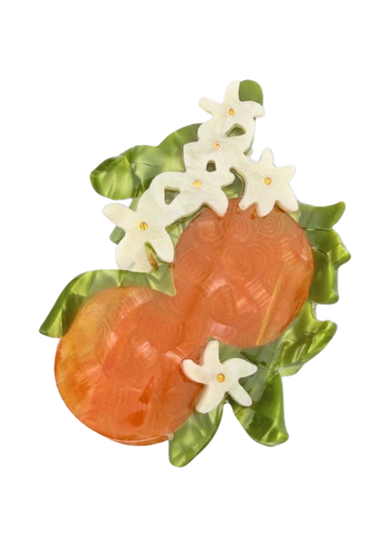 Solar Eclipse Orange Blossom Hair Claw Clip