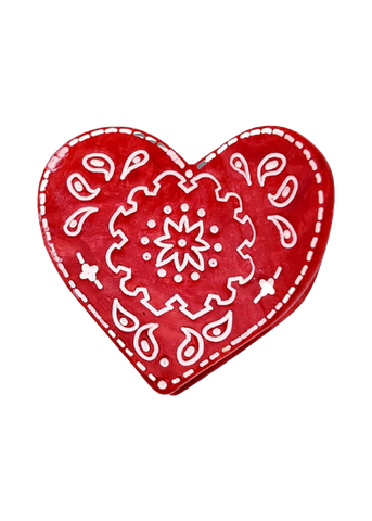 Solar Eclipse Paisley Heart Claw Clip in Red