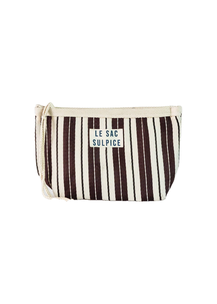 Le Sac Sulpice Paxos Everyday Pouch in Espresso stripe
