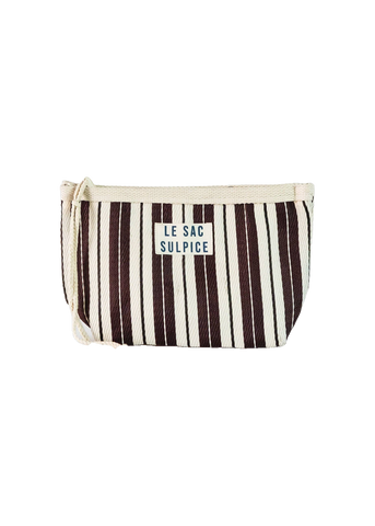 Le Sac Sulpice Paxos Everyday Pouch in Espresso stripe