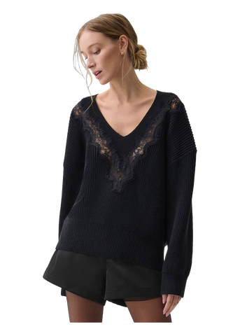 Pistola Chiara Lace Sweater in Black