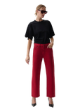 Pistola Lexi Bowed Straight Jean in Savvy Red