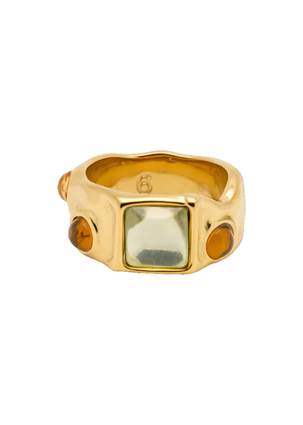 Pressie Emberstone Ring in Gold/Brown
