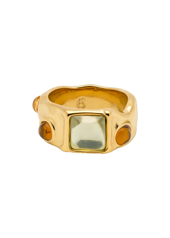 Pressie Emberstone Ring in Gold/Brown