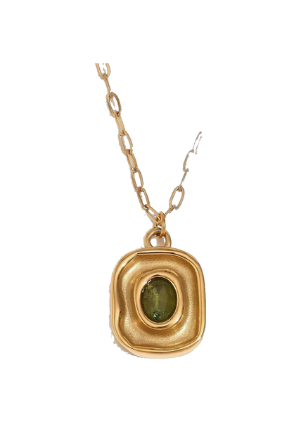 Pressie Portal Stone Necklace in Gold
