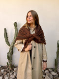 Paisley Wool Scarf - Cafe