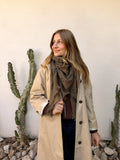 Paisley Wool Scarf - Khaki