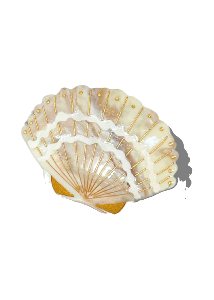 Solar Eclipse Seashell Claw Hair Clip in Golden Sand