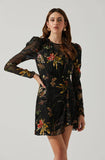Cindy Dress - Black Orange Burnout