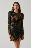 Cindy Dress - Black Orange Burnout