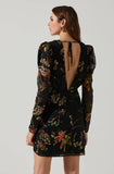 Cindy Dress - Black Orange Burnout